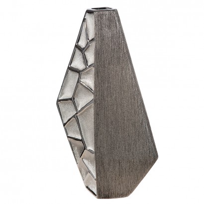 Βάζο Κεραμικό Ασημί χρώμα 21X8X36Cm 21X8X36Cm