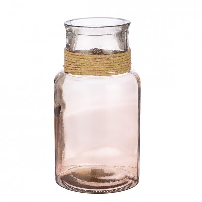 Βάζο ArteLibre Δοχείο Καφέ-Διάφανο Γυαλί Φ15x28cm