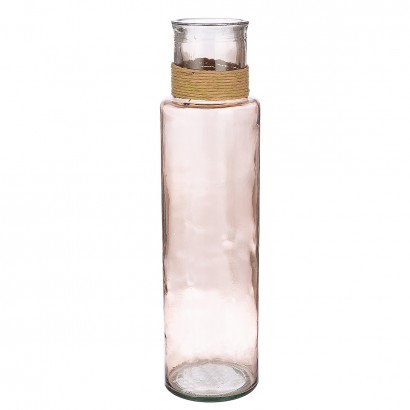 Βάζο ArteLibre Δοχείο Καφέ-Διάφανο Γυαλί Φ15x55cm