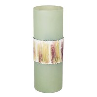 Βάζο Κυλινδρικό 'Imperial' Αλουμίνιο-Γυαλί Πράσινο 35.5x12cm