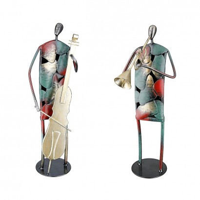 Διακοσμητικό ArteLibre Μουσικός Πολύχρωμο Μέταλλο 13x15x36.5cm Σε 2 Σχέδια