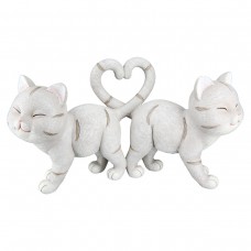 Φιγούρα Γάτα 'Kitten' Πολυρεζίνη Γκρι 7.5x20x11cm 2Τμχ