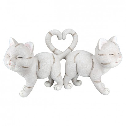 Φιγούρα Γάτα 'Kitten' Πολυρεζίνη Γκρι 7.5x20x11cm 2Τμχ