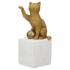 Φιγούρα Cat "Charlie" Πολυρεζίνη Brown PU 4 7.5x8.5x19.5cm