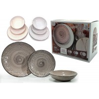 Σερβίτσιο Πιάτων 3 Σχεδίων Κεραμικό 27-20.3-20.3cm Σετ 18Τμχ