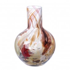 Γυάλινο Βάζο Σφαιρικό 'Roslin' Καφέ-Κόκκινο 21x16cm