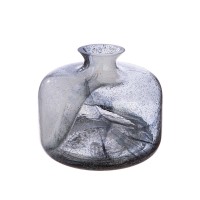 Βάζο Κολάρο 'Fumo' Γυαλί Μαύρο-Λευκό 18.5x22cm