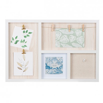 Photo Θήκη Rectangular "Imago" Acrilic Mdf Ecru Λευκό PU 48x3x32cm