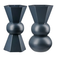 Κηροπήγιο ArteLibre Σκούρο Μπλε Μέταλλο 9x9x20cm Σε 2 Σχέδια