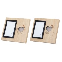 Κορνίζα (Led) Ορθογώνια Καρδιά Μοτίφ Mdf Καφέ 2 Ποικιλία 25X3X22Cm 25X3X22Cm