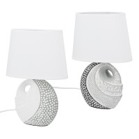 Επιτραπέζιο φωτιστικό Στρογγυλό Κεραμικό Γκρι Λευκό 2 Ποικιλία 20X12X29Cm 20X12X29Cm