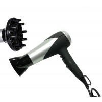 Πιστολάκι Μαλλιών Με 2 Ταχύτητες 3 Επίπεδα Θερμότητας Ασημί-Μαύρο 2000W