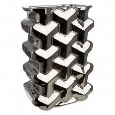 Βάζο Ορθογώνιο Κεραμικό Ασημί χρώμα 15X10X22Cm 15X10X22Cm