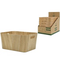 Καλάθι φυσικό-ξύλο-πλαστικό-χαρτί 40x30x20cm Σε 6 Χρώματα