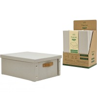 Κουτί Αποθήκευσης Μπεζ Πολυεστέρας 40x33x17cm