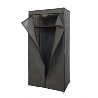 Ντουλάπα Ρούχων Γκρι Ύφασμα-Μέταλλο 75x45x160cm