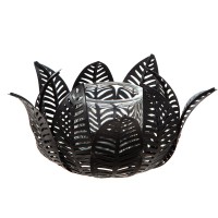 Κηροπήγιο ρεσώ Φύλλο Μοτίφ Μεταλλικό Μαύρο 23X23X12Cm 23X23X12Cm