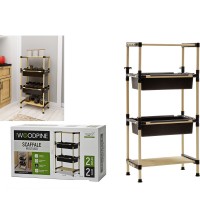 Ράφι WOODPINE μαύρο-φυσικό ξύλο-πλαστικό 50x28x92cm