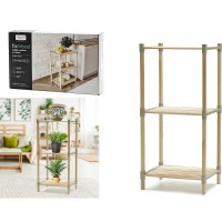 Ραφιέρα Φυσικό-Γκρι Ξύλο 38x32x80cm