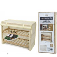 Παπουτσοθήκη WOODHANDY Beige-Ύφασμα-Ξύλο 63x27.5x49cm 2Τμχ