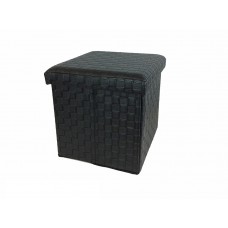 Σκαμπό Με Αποθηκευτικό Χώρο Μαύρο Δέρμα 38x38x38cm Σκαμπό Με Αποθηκευτικό Χώρο Μαύρο Δέρμα 38x38x38cm