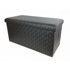 Σκαμπό Με Αποθηκευτικό Χώρο Μαύρο Δέρμα 76x38x38cm Σκαμπό Με Αποθηκευτικό Χώρο Μαύρο Δέρμα 76x38x38cm