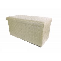 Σκαμπό Με Αποθηκευτικό Χώρο Μπεζ Δέρμα 76x38x38cm