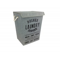 Καλάθι Απλύτων Γκρι Ύφασμα 30x40x51cm