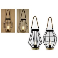 Φανάρι Με Χερούλι Σχοινιού Μαύρο-Φυσικό Μέταλλο-Ξύλο Φ14x23.5cm Μπαταρίας Σε 2 Σχέδια Φανάρι Με Χερούλι Σχοινιού Μαύρο-Φυσικό Μέταλλο-Ξύλο Φ14x23.5cm Μπαταρίας Σε 2 Σχέδια