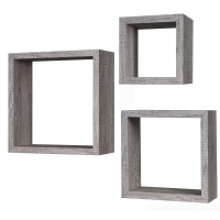 Σετ Ράφια Τοίχου Δρυς Μελαμίνη 25x25x12-30x30x12-35x35x12cm 3Τμχ