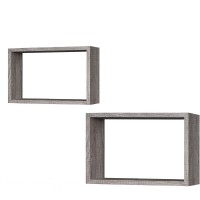 Ράφια Γκρι Δρυς 40x27x12cm-36.5x23.5x12cm 2Τμχ