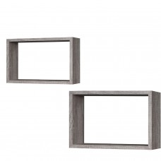 Ράφια Γκρι Δρυς 40x27x12cm-36.5x23.5x12cm 2Τμχ Ράφια Γκρι Δρυς 40x27x12cm-36.5x23.5x12cm 2Τμχ
