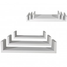 Ράφια Τοίχου Λευκό MDF 60x15.5x8cm 50x15.5x8cm 40x15.5x8cm 3Τμχ Ράφια Τοίχου Λευκό MDF 60x15.5x8cm 50x15.5x8cm 40x15.5x8cm 3Τμχ