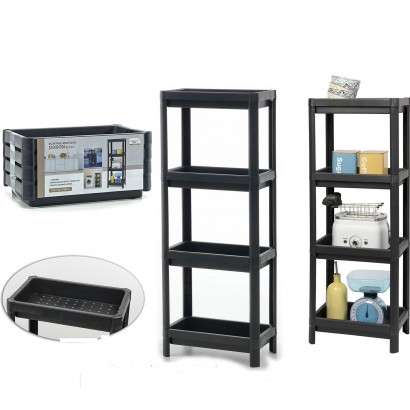 Ράφι Jaxon Μαύρο Πλαστικό 36x23x100cm