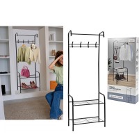 Κρεμάστρα Δαπέδου Μαύρο Μέταλλο 61x30x170cm