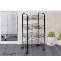 Τρόλεϊ Μαύρο-Λευκό Μέταλλο 36x27x86cm Σε 2 Χρώματα