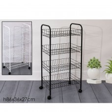 Τρόλεϊ Μαύρο-Λευκό Μέταλλο 36x27x86cm Σε 2 Χρώματα Τρόλεϊ Μαύρο-Λευκό Μέταλλο 36x27x86cm Σε 2 Χρώματα