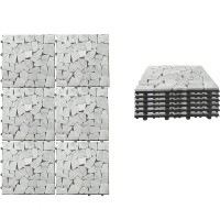 Σετ Πλακίδια Πέτρα Λευκό 30.5x30.5x2cm 6Τμχ