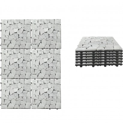 Σετ Πλακίδια Πέτρα Λευκό 30.5x30.5x2cm 6Τμχ