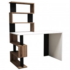 Γραφείο ArteLibre AIGINA Λευκό-Καρυδιά-Μαύρο 120x60x148cm Γραφείο ArteLibre AIGINA Λευκό-Καρυδιά-Μαύρο 120x60x148cm