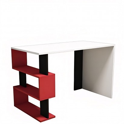Γραφείο ArteLibre AIGINA Λευκό-Κόκκινο-Μαύρο 120x60x75cm Γραφείο ArteLibre AIGINA Λευκό-Κόκκινο-Μαύρο 120x60x75cm