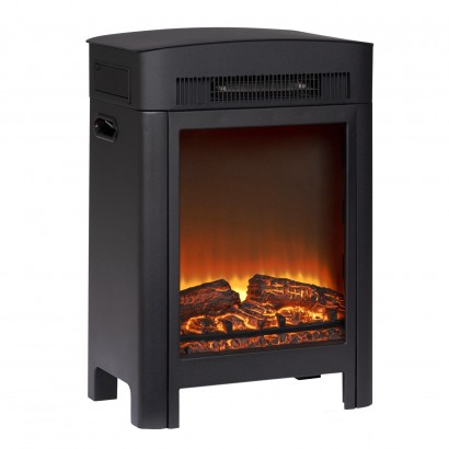 Ηλεκτρικό Τζάκι Επιδαπέδιο LED 1800-2000W Μαύρο 41x26x59cm ALPINA