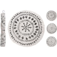 Πατάκι Μπάνιου ArteLibre Με Σχέδιο Φυσικό-Μαύρο Φ70cm