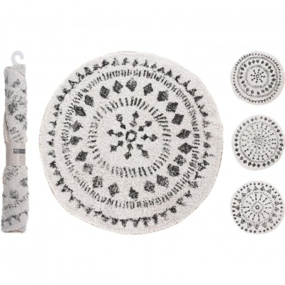 Πατάκι Μπάνιου ArteLibre Με Σχέδιο Φυσικό-Μαύρο Φ70cm