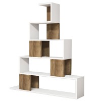 Βιβλιοθήκη ArteLibre PRUNELA Λευκό-Καρυδιά 120x22x131cm