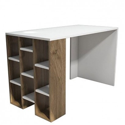 Γραφείο ArteLibre Spetses Λευκό-Καρυδιά 120x60x75cm