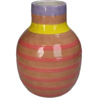 Βάζο ArteLibre Με Ρίγες Ροζ Δολομίτης 17.5x17.5x24.5cm
