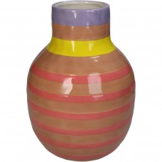 Βάζο ArteLibre Με Ρίγες Ροζ Δολομίτης 17.5x17.5x24.5cm