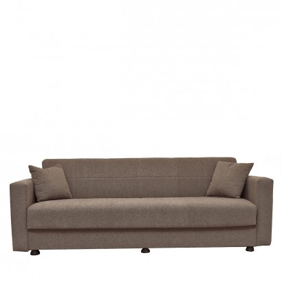 Καναπές Κρεβάτι ArteLibre AMETHYST Τριθέσιος Cappuccino 214x78x78cm