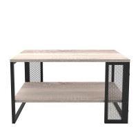 Τραπεζάκι Σαλονιού ArteLibre MELA Sonoma-Μαύρο Μελαμίνη-Μέταλλο 80.2x45x50.2cm